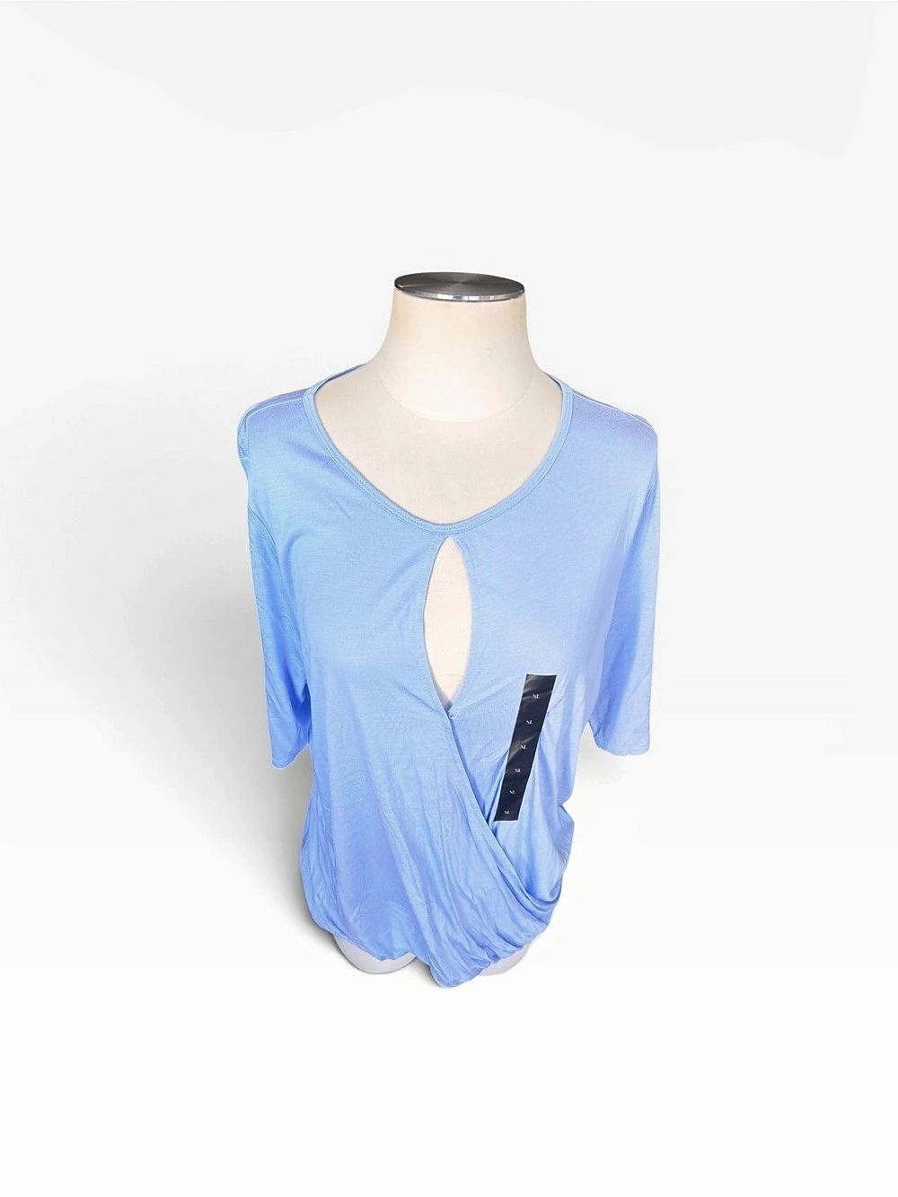 Banana Republic Keyhole Short Sleeve Top in Blue XL NWT